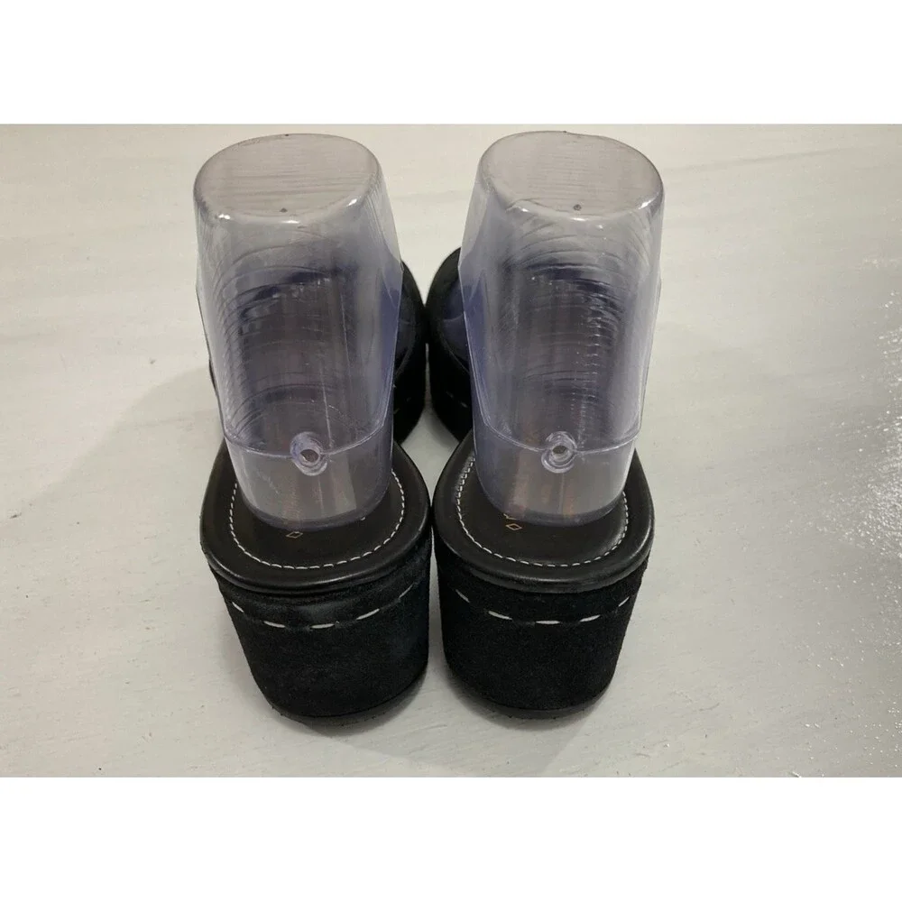 Donald J Pliner Salya Sandals Women’s 8M Black Suede 2.5" Wedge Dress Shoes - Picture 5 of 10